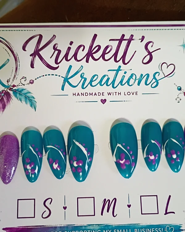 Teal and Purple Flowers